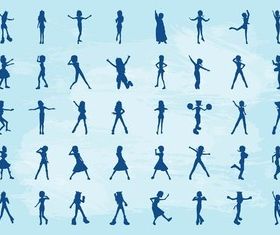 Girl Silhouettes vector