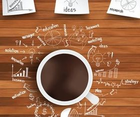 Backgrounds with Coffee art set vector