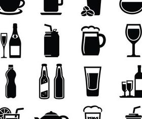 Drinks Icons graphic shiny vector