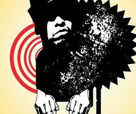 Grunge Man Portrait vector graphics