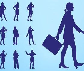 Businesswomen Silhouettes art vector graphics