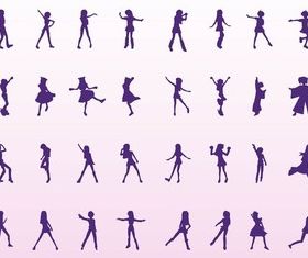 Girl Silhouettes vector