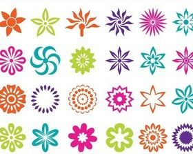 Flower Blossoms Icons art vectors graphic