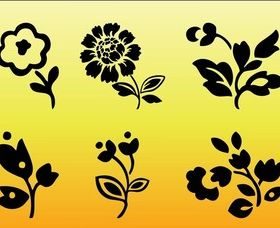 Floral Silhouettes free vector