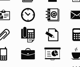 Silhouette Office Icons 2 shiny vector