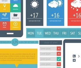 Flat Design Elements 15 shiny vector