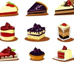 Tasty cakes and biscuits vector material free download