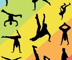 Breakdancers Graphics Set vector