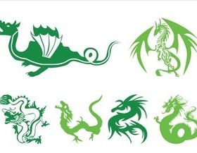 Dragons Vector Graphics Set