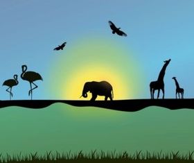 African Animals Illustration vector
