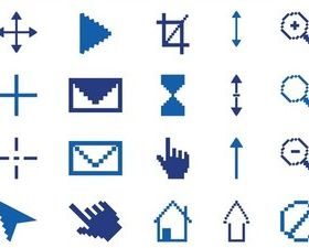 Pixelated Icons Graphics art creative vector