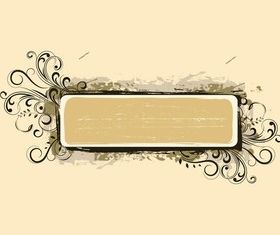 Grunge Floral Banner art vector