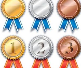 Award Shiny Badges free vectors
