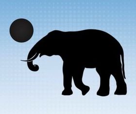 Elephant With Ball vector design