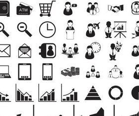 Different Black Icons art vector