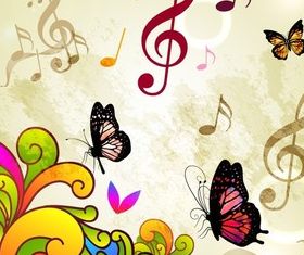 Butterfly Music vector