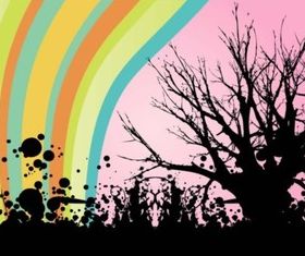 Graffiti Tree set vector