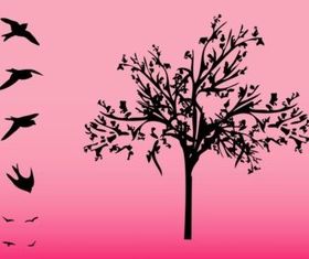 Tree And Birds vector