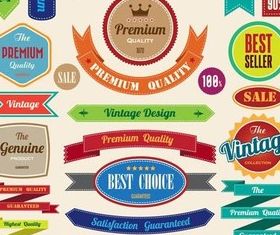 Shiny Retro Color Stickers vector