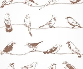 Birds on Branches vector graphics