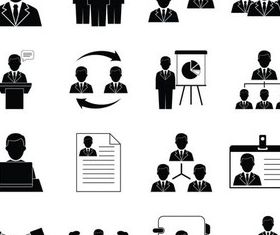 Business People Icons 8 vector