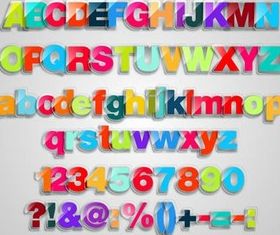 Glass Color Alphabets vector