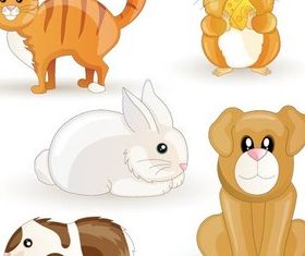 Cute Funny Animals art vector