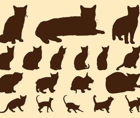 Cats Silhouettes Graphics vector