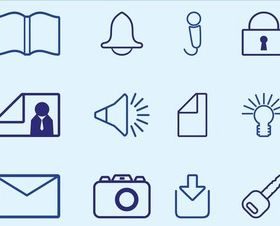 Outlined Icons free vector