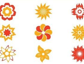 Stylized Flower Blossoms art vector