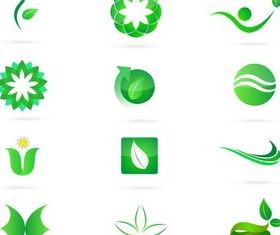 Green Nature Bright Symbols art vector graphics