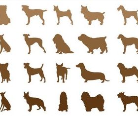 Dog Breeds Silhouettes art vector