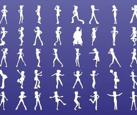 Girls Silhouettes free vectors