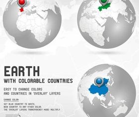 Globes Backgrounds Set 5 design vectors