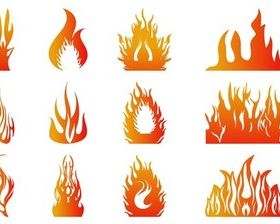 Burning Flames Graphics art vector set
