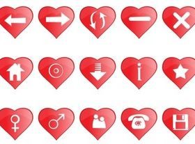Heart Shaped Icons art vector