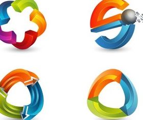 Shiny 3D Color Symbols vector material