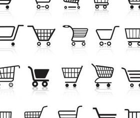 Pushcart Icons shiny vector