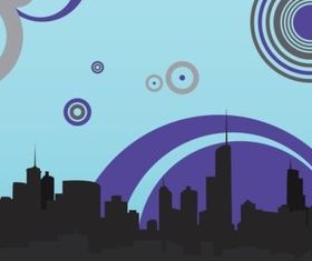 Retro City vectors graphic