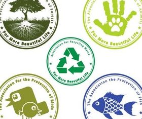 Ecology Labels Set vector
