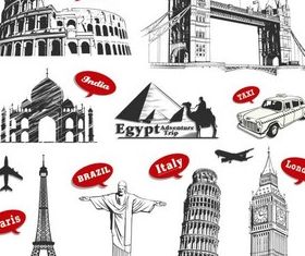 Creative Travel Labels vectors graphics