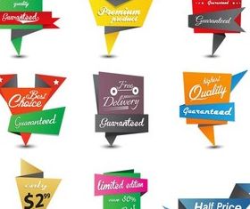 Origami Sale Stickers art vector graphics