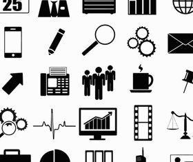 Silhouette Business Icons art vector