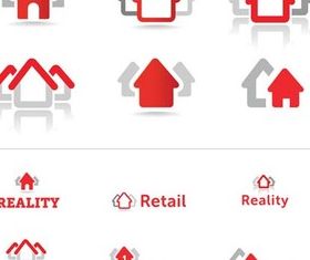 House Red Symbols Art vector