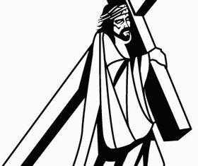 Jesus Christ Carrying Cross Image vector