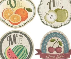 Retro Fruits Labels free vector