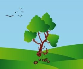 Landscape background vector graphics