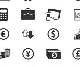Silhouette Financial Icons 2 vectors