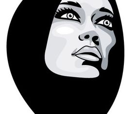 Woman in Burk Art vector