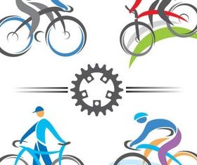 Cyclists graphic vector